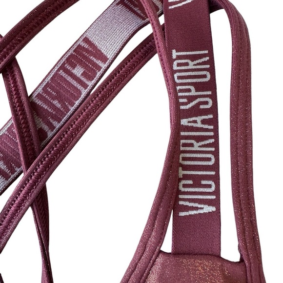 VICTORIA’S SECRET METALLIC MAROON  RACERBACK SPORTS BRA SIZE XS - Picture 4 of 13
